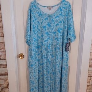 Woman Within Light Blue Floral Maxi Dress Size 3xlarge